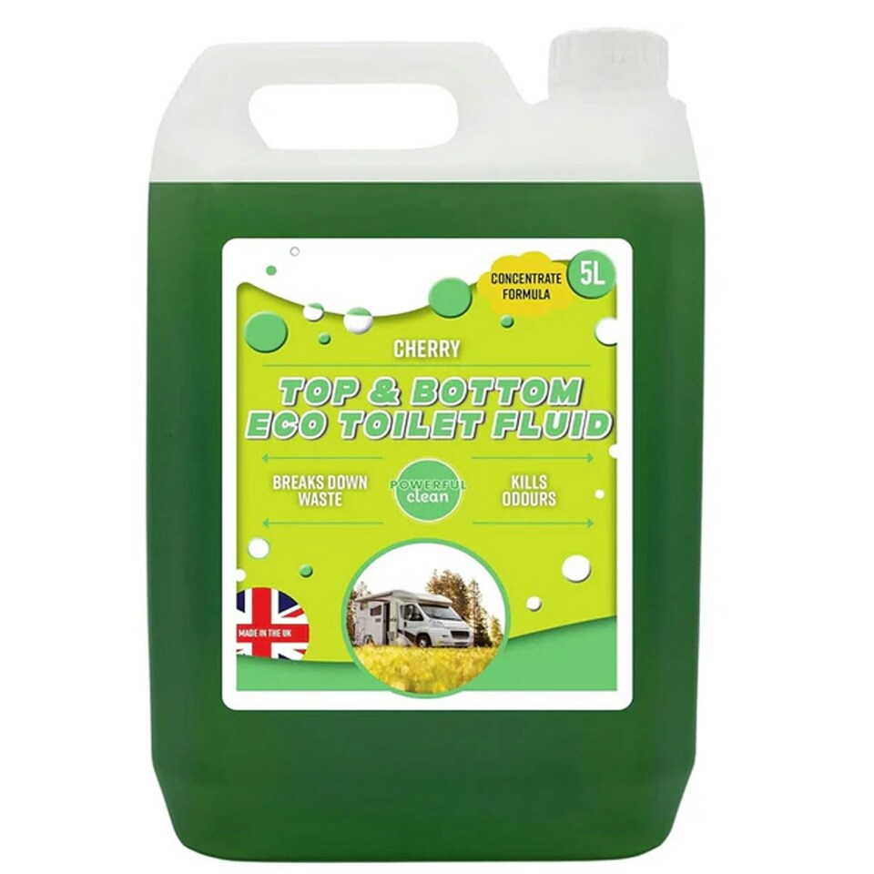 image 1 of 2 x Powerful 5 Litre Top & Bottom Toilet Fluid Cleaner Breaks Down Waste Kills Odours