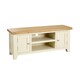 image 9 of 2 Doors 2 Shelves TV Stand Media Entertainment Storage Cabinet Wooden | White | White