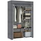 image 6 of HOMCOM Fabric Wardrobe w/ Shelves Hanging Rail Foldable Closets Dark Grey Grey
