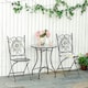 image 2 of Outsunny 3 Pcs Mosaic Tile Garden Bistro Set Outdoor w/ Table 2 Folding Chairs