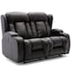 image 1 of Caesar 2 Seater Manual High Back Bonded Leather Recliner Sofa (Black)