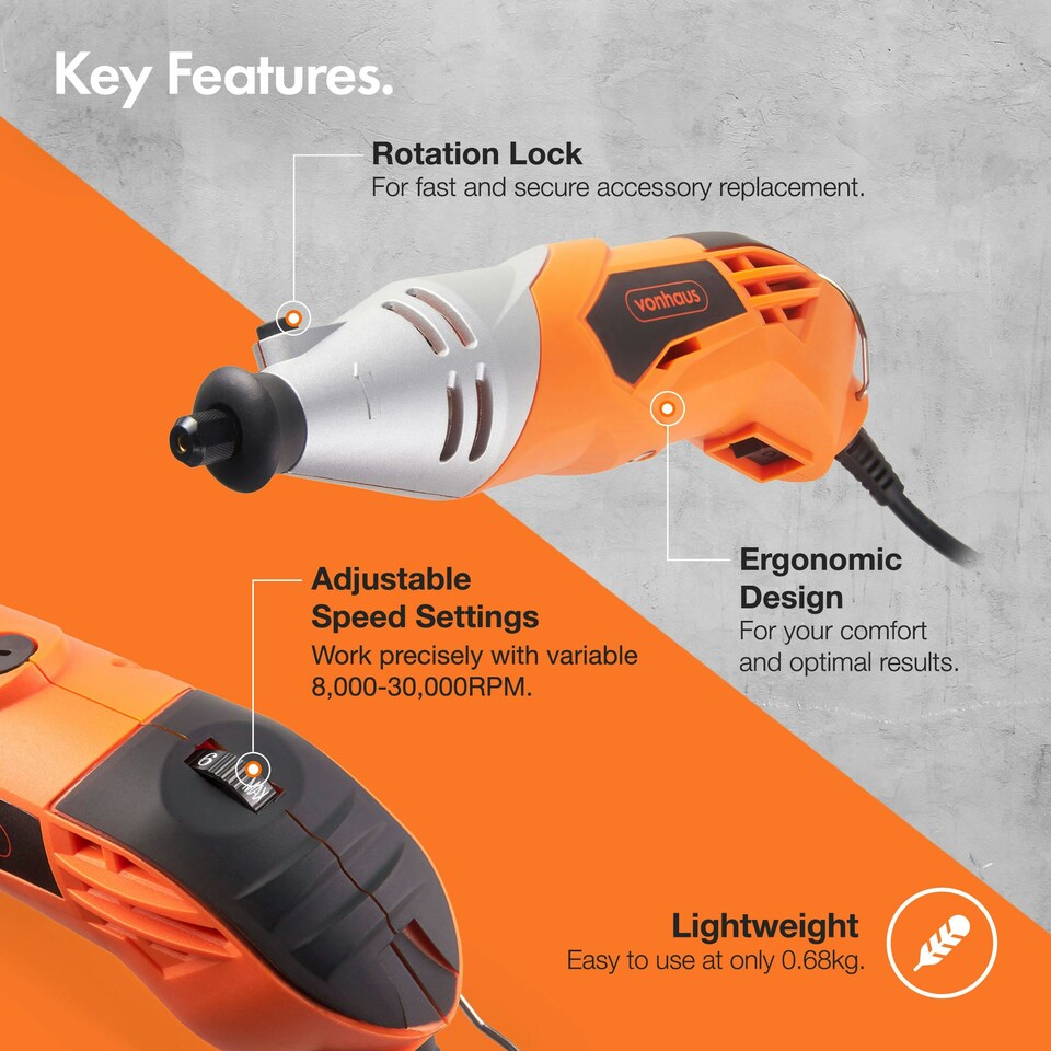 image 1 of VonHaus 120 Piece Rotary Tool with Storage Case