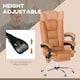 image 4 of Vinsetto PU Leather Vibration Massage Office Chair with Heat, Light Brown