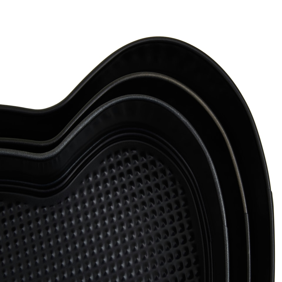 image 1 of Interiors by Premier Heart Shaped Cake Tin Set Of 3, Non-Stick Springform Tins For Baking Romantic Cakes, Durable Carbon Steel Black