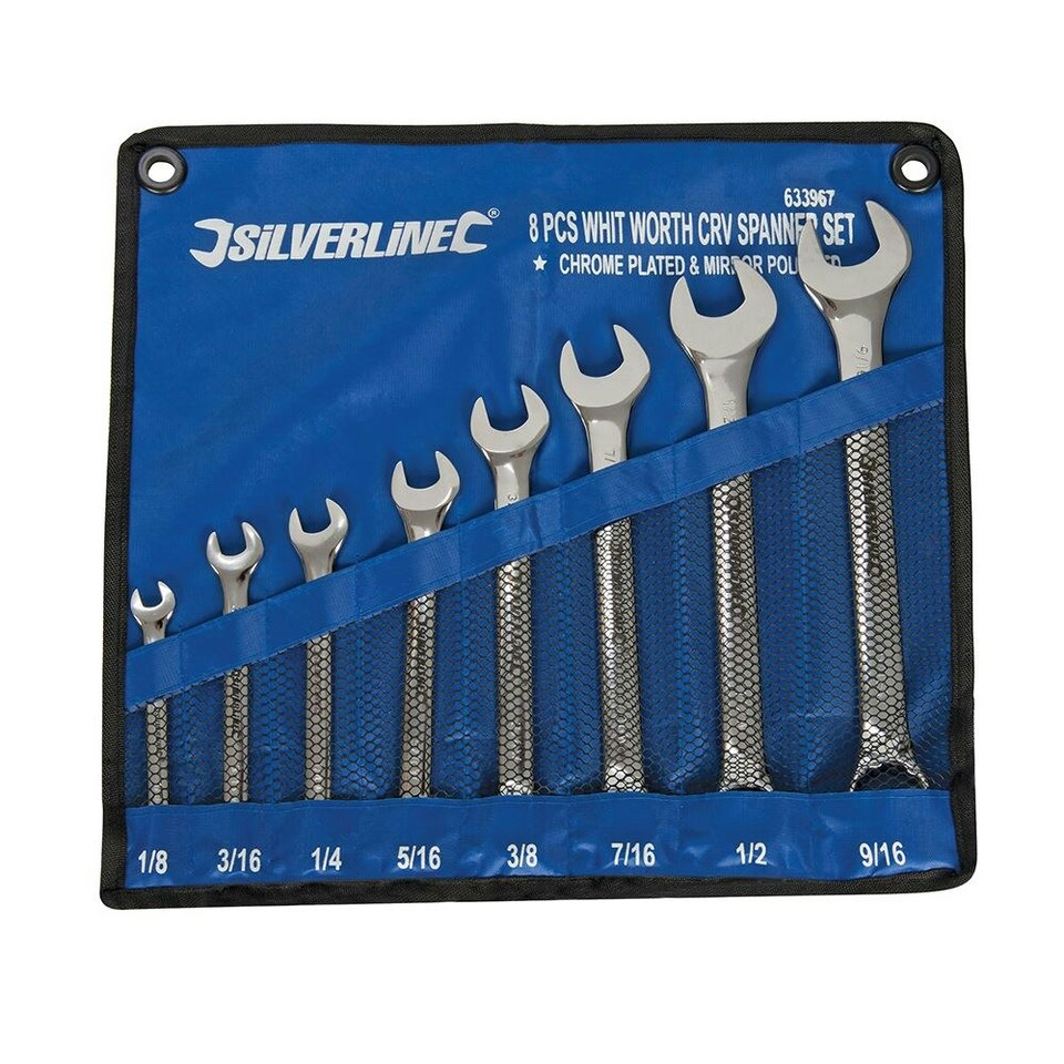 image 1 of Silverline - Whitworth Spanner Set 8pce - 1/8 - 9/16"