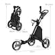 image 2 of COSTWAY 3 Wheel Golf Push Cart Folding Golf Holder Grey