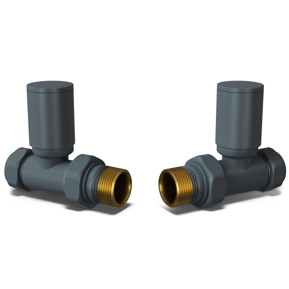 image 1 of Straight Round Radiator Valve - Anthracite Grey - 8mm
