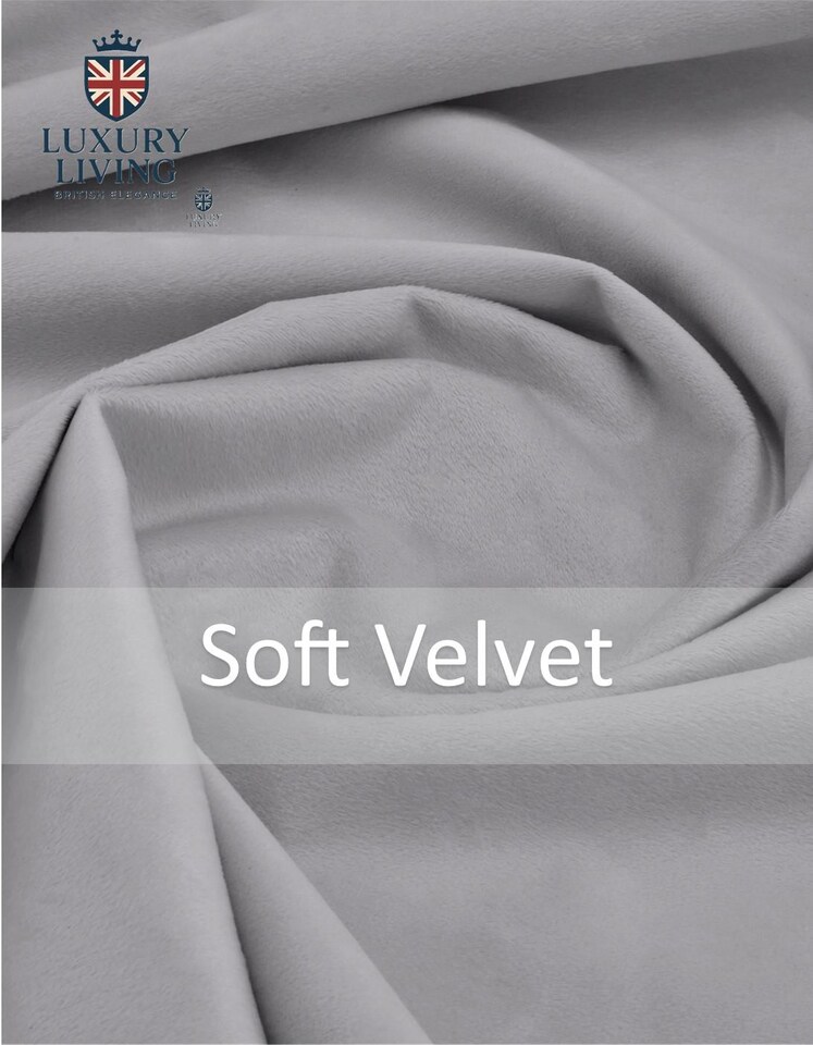 image 1 of Triple Woven Blackout Velvet Ring Top Curtains with Cascading Diamante Studs 168cm x 183cm Silver | Silver | Silver | 1