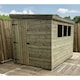 image 3 of 7 x 5 REVERSE Garden Shed Pressure Treated T&G PENT Wooden Garden Shed + 3 Windows + Single Door (7' x 5' / 7ft x 5ft) (7x5)