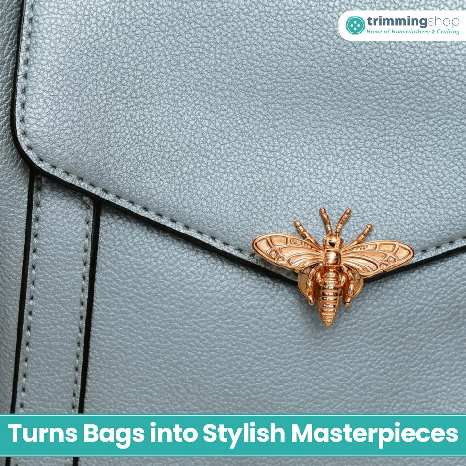 image 1 of Bee Twist Turn Lock Clasp, Decorative Closure For Leathercraft Projects