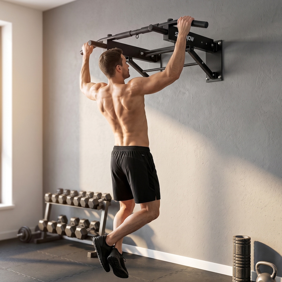image 1 of SPORTNOW Pull Up Bar Wall Mounted, Folding Chin Up Bar, Max Load 120 kg
