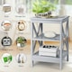 image 4 of COSTWAY 3-Tier Nightstand Side Table X-Design End Table Grey