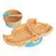 image 1 of Tiny Dining Children's Bamboo Suction Dinosaur Dinner Set - Blue