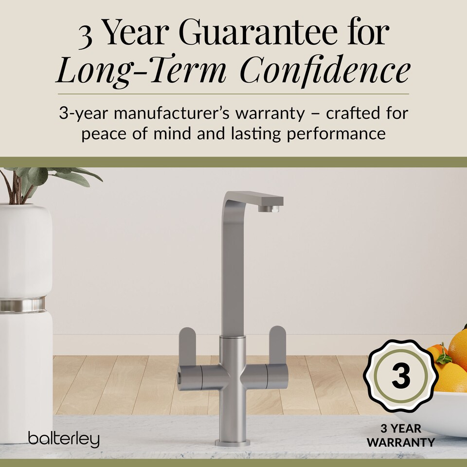 image 1 of Chara Kitchen Sink Mono Mixer Tap - Brushed Nickel Dual Lever Handles | Silver | Brushed Nickel | 1