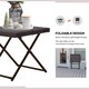 image 6 of Outsunny Folding Rattan Garden Coffee Table, Small Square Outdoor Bistro Side Table with Rattan Top for Patio, Balcony, Porch, 40 x 40 x 40 cm, Brown