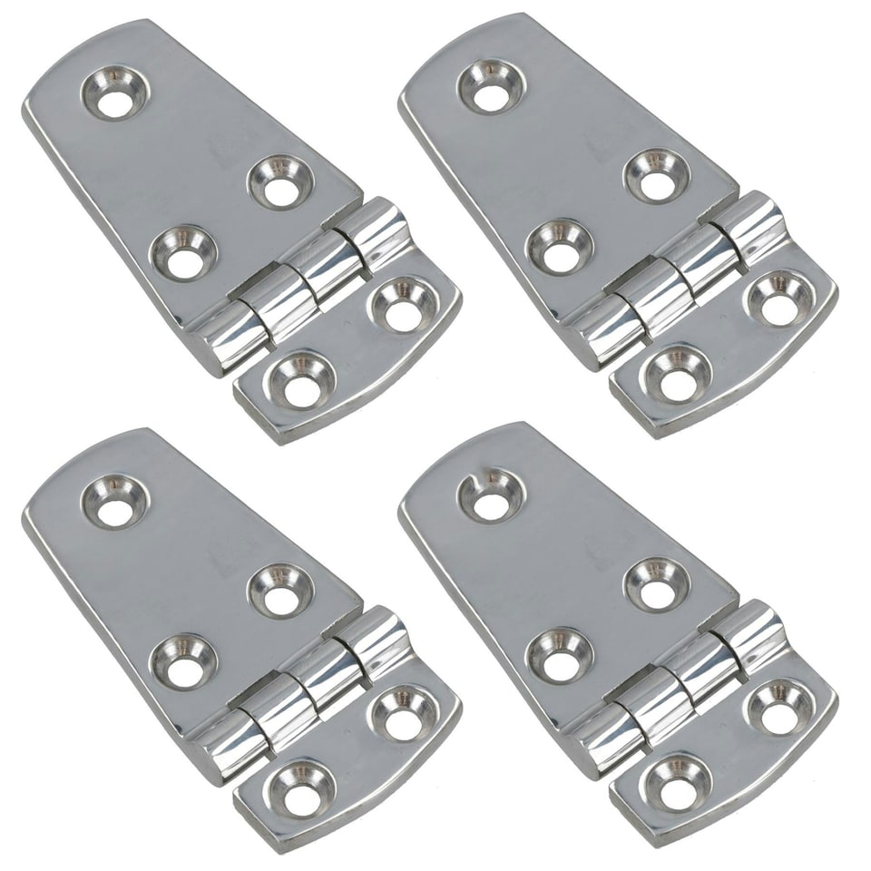 image 1 of Polished Door Hinge 4 Pack Stainless Steel 76mm x 38mm 316 Marine Cabin Hatch Silver
