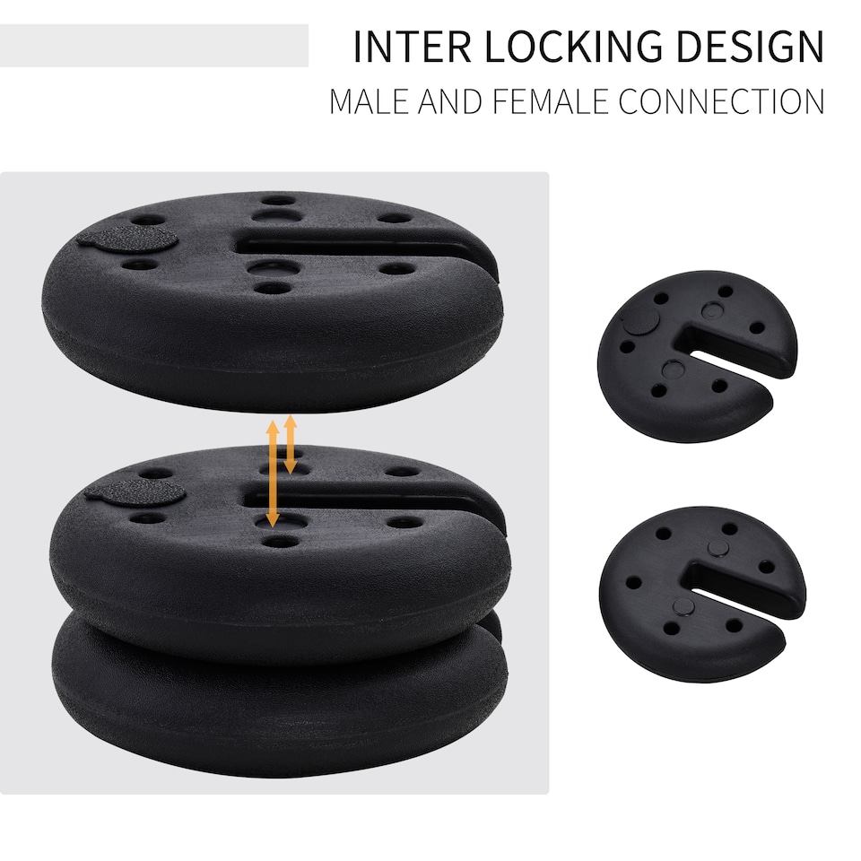 image 1 of Outsunny Pop up Canopy Weight Set of 4, Heavy Duty Sand Fillable Tent Leg Weights for Marquee Party Tent Canopy, Total 20kg