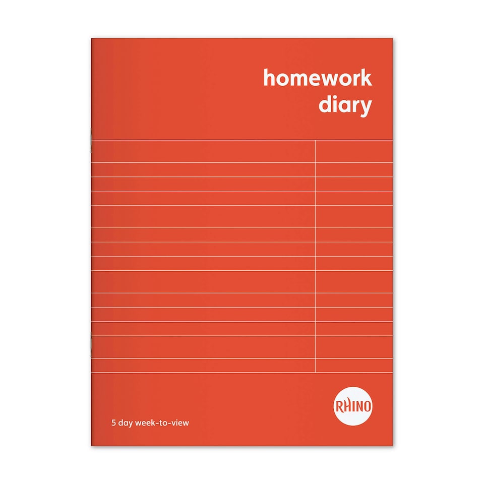image 1 of Pack of 10 Rhino 8 x 6" 84 Page Red 5-Day Week Homework Diaries