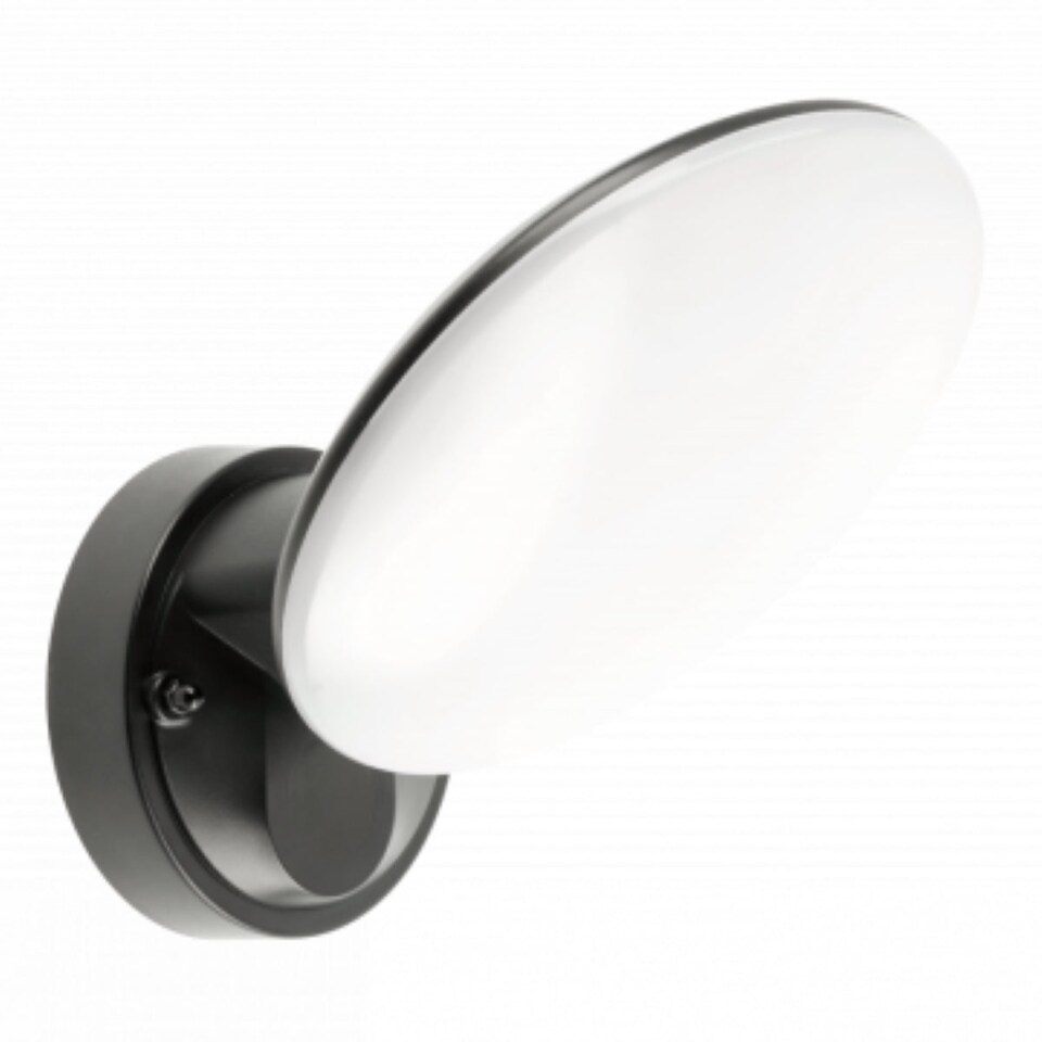 image 1 of CGC EZRA Slim Round Black LED Outdoor Wall Light 10W 1000lm 4000K Natural White LED
