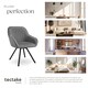 image 7 of Lounge Armchair Living Room Accent Chair 360 Swivel Slim Steel Legs Velvet Fabric | Grey | grey | 4