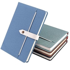 Single B5 96 Sheets Ruled PU Leather Hardcover Notebook with Button Closure