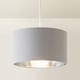 image 4 of ValueLights Reni Large Grey And Chrome Ceiling Pendant Shade | Grey