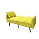 image 5 of Sofa Bed 2 Seater Yellow Velvet Click Clack Sofa Settee Recliner Couch with Metal Legs with 2 Pillows Yellow