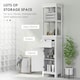 image 4 of HOMCOM Slim Bathroom Storage Cabinet with Open Shelves, White