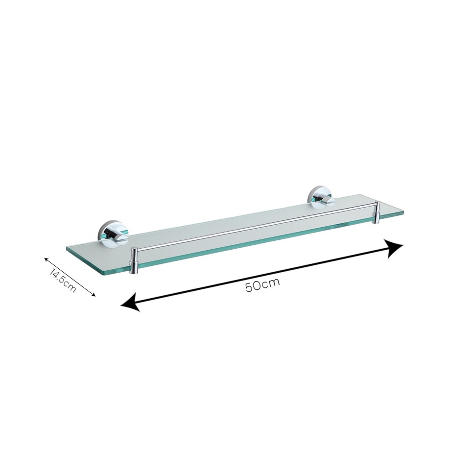 image 1 of Showerdrape Modernity Chrome Wall Mounted Vanity Shelf | Silver | 1