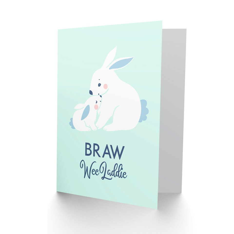 image 1 of Braw Laddie Boy Scottish Bunny Rabbit New Baby Her Card