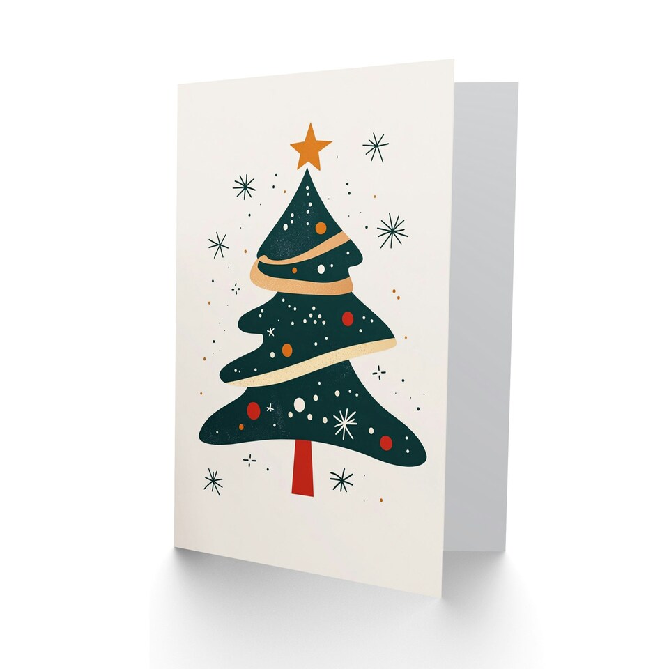 image 1 of Tree Bright Modern Abstract Fun Xmas Art Blank For All Christmas Card