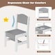 image 3 of COSTWAY Toddler Wooden Activity Table & 2 Chairs Set Grey