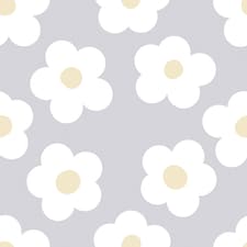 Sample of Ditsy Daisy Wallpaper in Lavender | Purple | Lavender