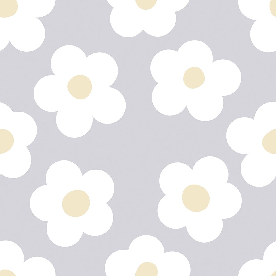 Sample of Ditsy Daisy Wallpaper in Lavender | Purple | Lavender