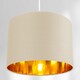 image 7 of Contemporary Cream Cotton 10 Table/Pendant Lamp Shade with Shiny Copper Inner | Cream