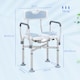 image 5 of HOMCOM Shower Chair with Hygiene Cut-Out Seat and Reinforced Crossbars, Height Adjustable Padded Bath Chair with Non-slip Feet for Elderly Seniors Disabled Handicap, Tool-Free Assembly, Light Blue