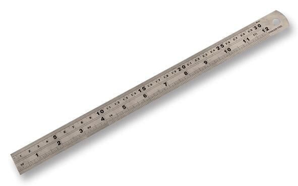 DURATOOL - 12" (300mm) Stainless Steel Ruler, Satin