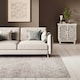 image 2 of Beige Grey Distressed Geometric Trellis Washable Living Room Area Rug-120x170cm Cream