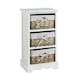 image 1 of Wooden Chest Of Drawer Storage Unit Willow Wicker Baskets Bedside Fully Assembled White | 3 Drawers