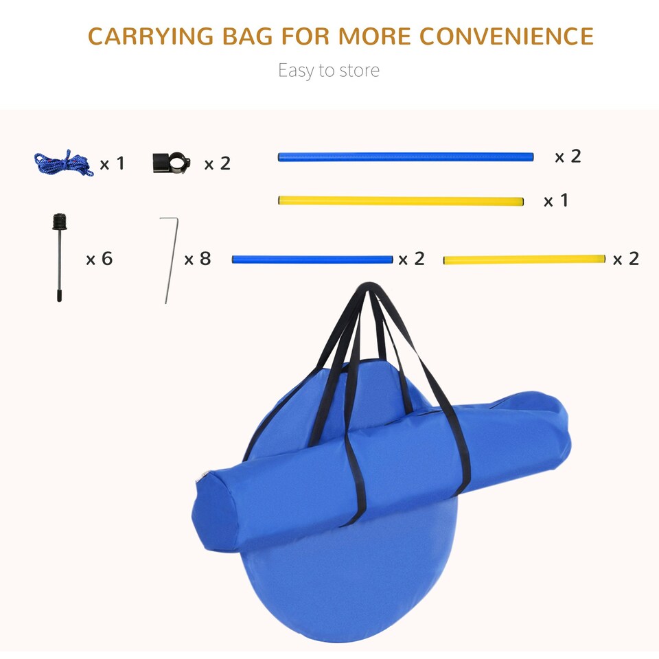 image 1 of PawHut Pet Agility Training Equipment Dog Play Run Jump (Poles + Hurdle + Tunnel