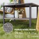 image 6 of Outsunny Outdoor Rattan Coffee Table, Rectangular Tea Side Table with Tempered Glass Top, Storage Shelf, Foot Pads, Garden Furniture for Patio, Balcony, Mixed-grey | Grey | Mixed-grey