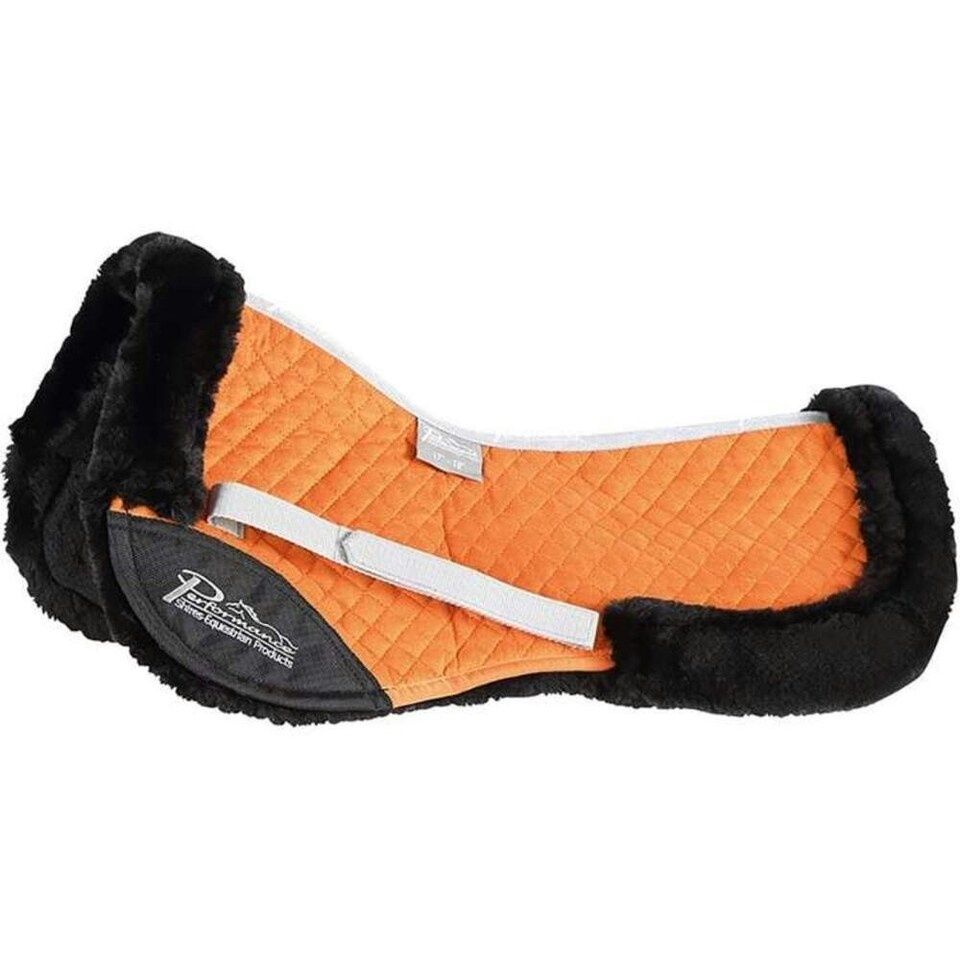 Performance Suede Horse Half Pad - Burnt Orange - 17in - 18in