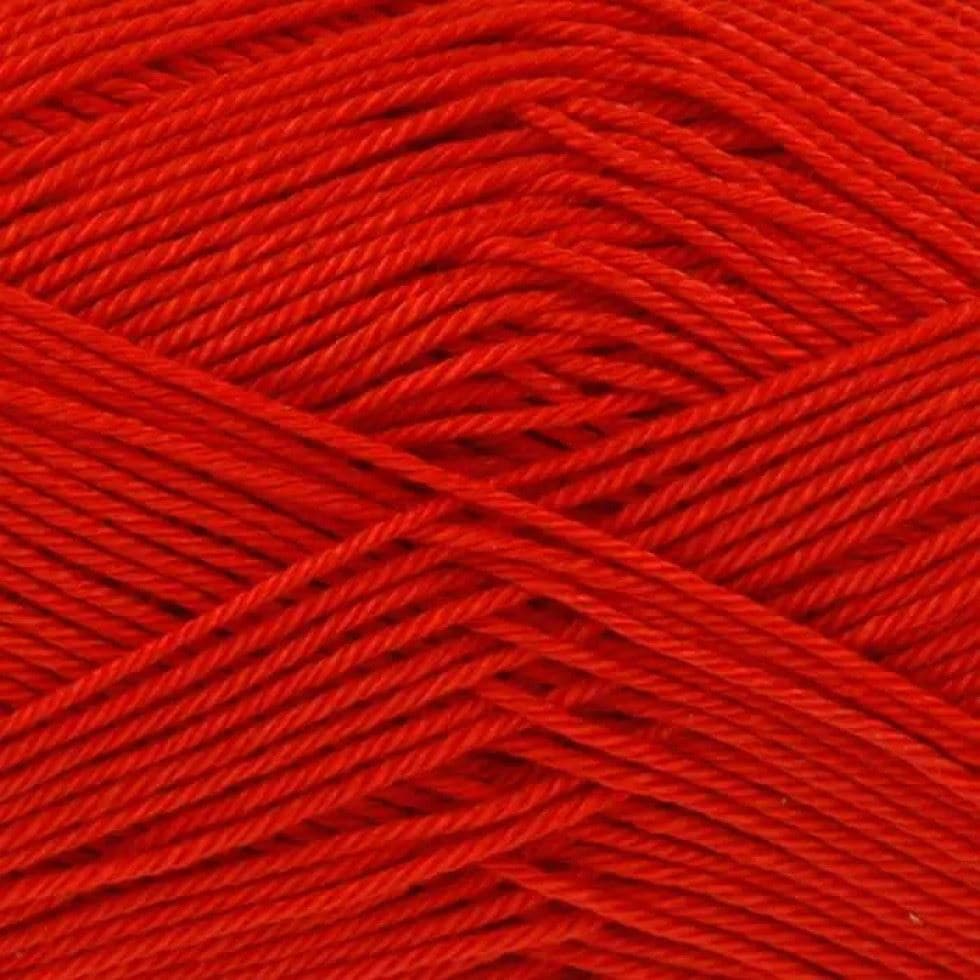 King Cole Red Giza Cotton 4 Ply Yarn (Value Pack 12 x 50g Balls) For Crochet, Knitting - 158m per ball