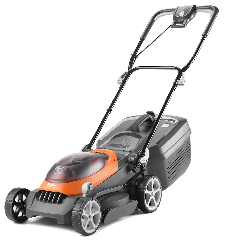 image 1 of Flymo UltraStore 340R Cordless Lawn Mower 34cm with Batteries