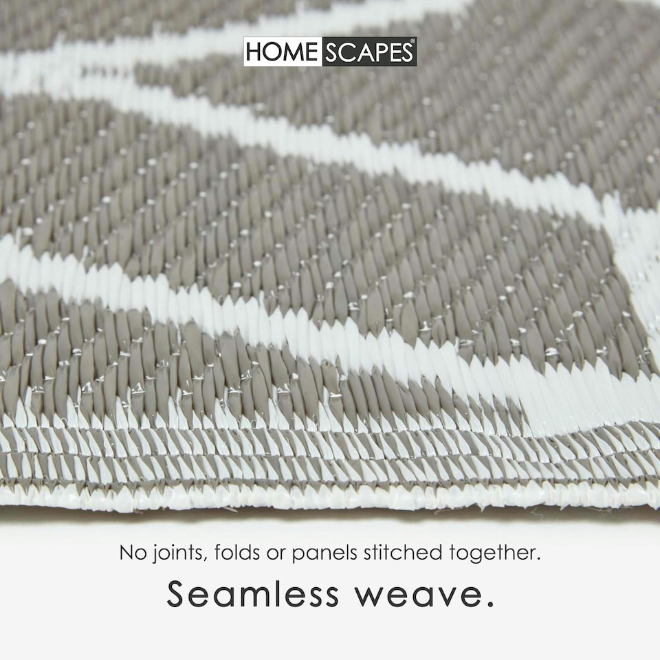 image 1 of Homescapes Outdoor Rug Luxury Waterproof Reversible, For Garden, Geometric | Grey | Grey