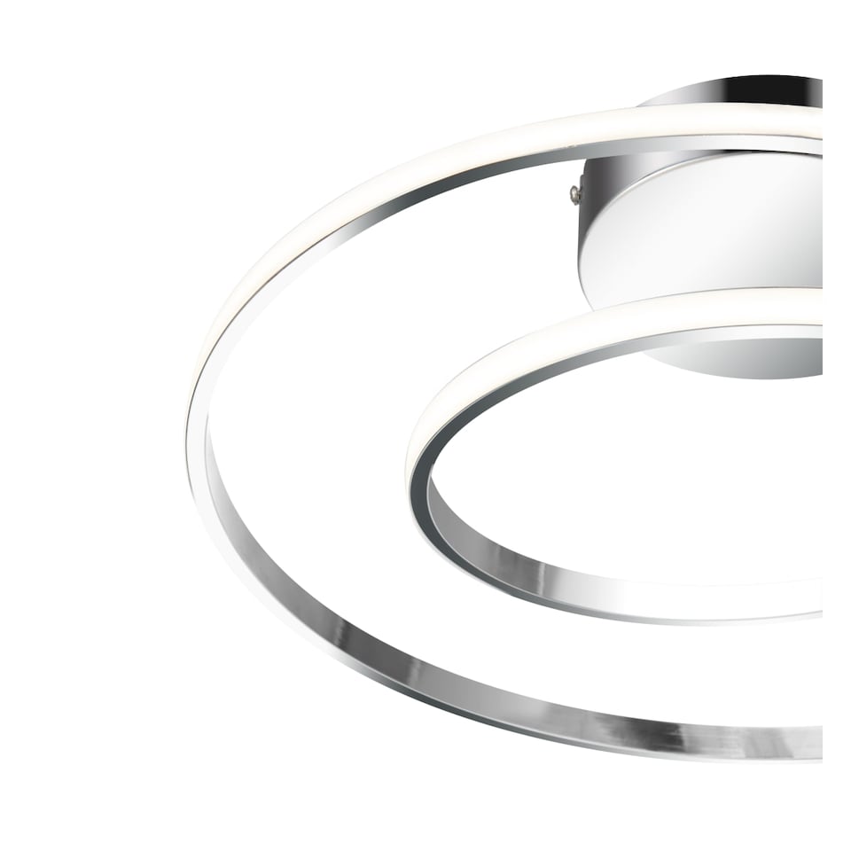image 1 of COSYLYTE Alston Double Ring Integrated LED, Modern Ceiling Flush Light - Chrome | Chrome | 1