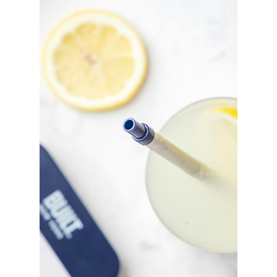 image 1 of BarCraft Stainless Steel Travel Straw Set Blue