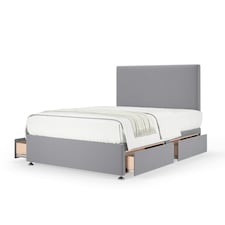 Ortho Classic Orthopaedic Silver Plush Velvet 4 Drawer Divan Set And Valencia Headboard King Size