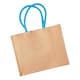 image 2 of Westford Mill Classic Jute Shopper Bag (21 Litres) (Pack of 2) - Natural/Surf Blue - One Size