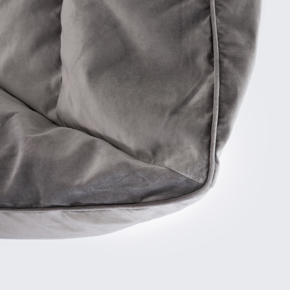 image 1 of Cecilia Bean Bag Sofa Charcoal Grey Giant Velvet Bean Bag Chair | Grey | Charcoal Grey | XL | 1